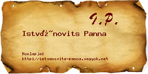 Istvánovits Panna névjegykártya